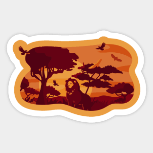 Cool animal landscape Sticker